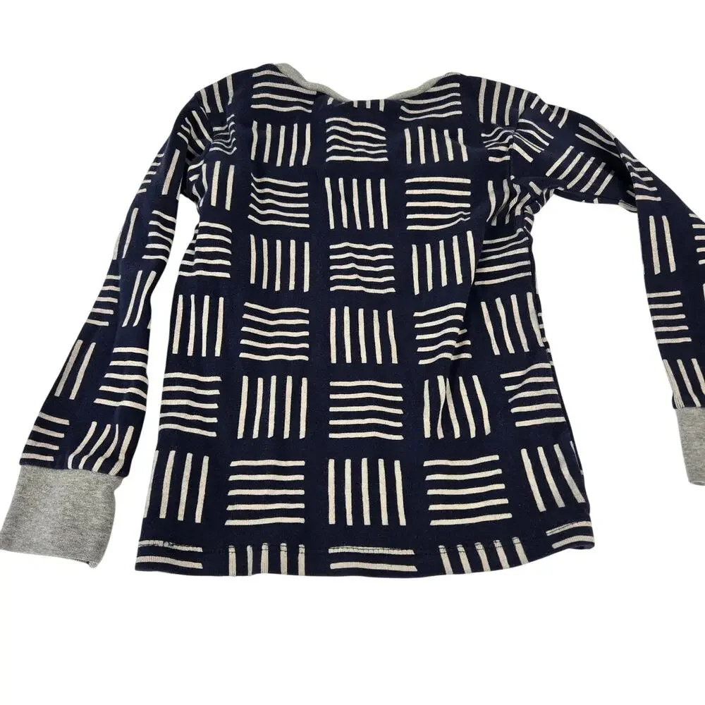 Honest Baby Organic Cotton Blue White Geometric Print Two Piece PJ Set Size 4T